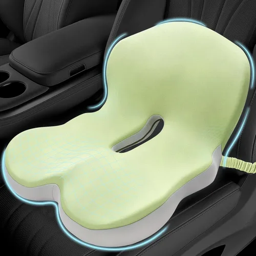 Vista 14 de Cojín de asiento de coche con almohada de apoyo lumbar, cojín de asiento Negro