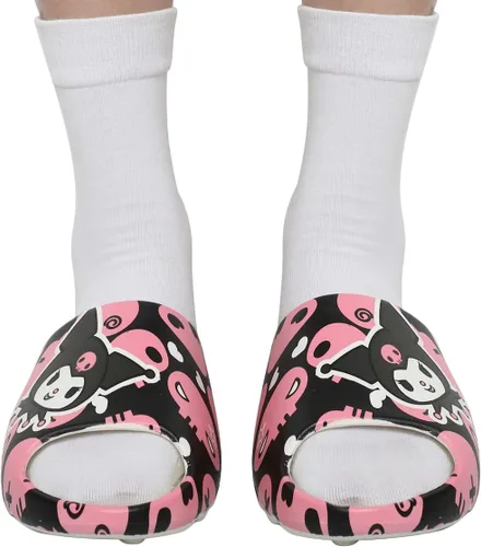 Vista 4 de Bioworld Kuromi Head With Pink Skull Toss Icons - Diapositivas para mujer