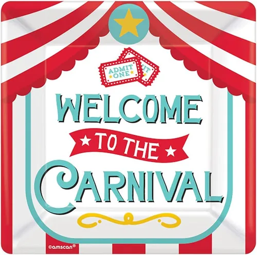 Vista 4 de Amscan Bluey - Platos cuadrados, 7 pulgadas (paquete de 8), duraderos y coloridos esenciales para fiestas, perfectos para celebraciones de niños
