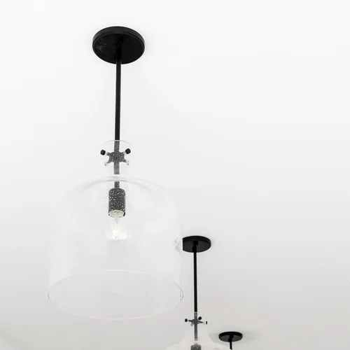 Vista 5 de HomePlace Lighting 325712MB Crawford - Lámpara colgante con tarro de vidrio transparente industrial/urbano, 1 luz de 100 vatios, 15 pulgadas de alto