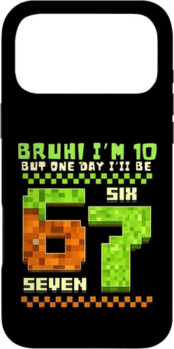 Vista 22 de Bruh I'm 10 But One-Day I'll Be 67 Retro 10th Birthday Kids Case for iPhone 17