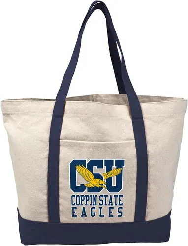 Vista 131 de Campus Lab Bolsa de lona con logotipo primario colegiado con bolsillo externo, bolsa de hombro reutilizable para ir de compras, playa Águilas A&m
