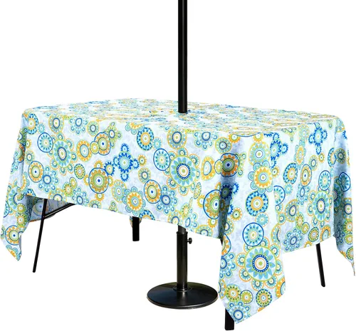 Vista 37 de Poise3EHome - Mantel impermeable antiderrames para exteriores e interiores, para camping, picnic, té de la tarde, asados, flores