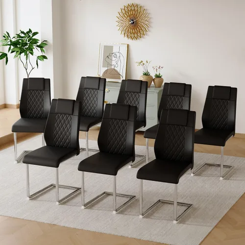 Vista 25 de gopop Juego de 4 sillas de comedor, modernas sillas de cocina y comedor con patas de metal galvanizado, sillas laterales tapizadas para comedor