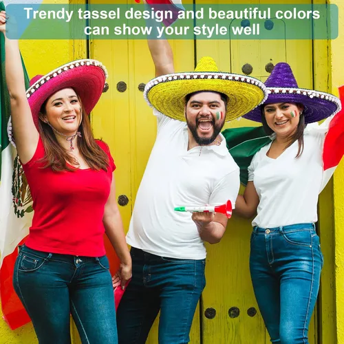 Vista 6 de Mumufy 6 sombreros de fiesta mexicana del Cinco de Mayo, sombrero auténtico del Cinco de Mayo, sombreros de fiesta para hombres y mujeres, fiesta