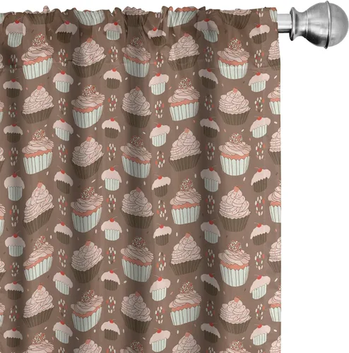 Vista 21 de Lunarable Cortinas para ventana para mascotas, divertidos personajes de gatos, estilo artístico, gatitos juguetones, animales peludos, decoración