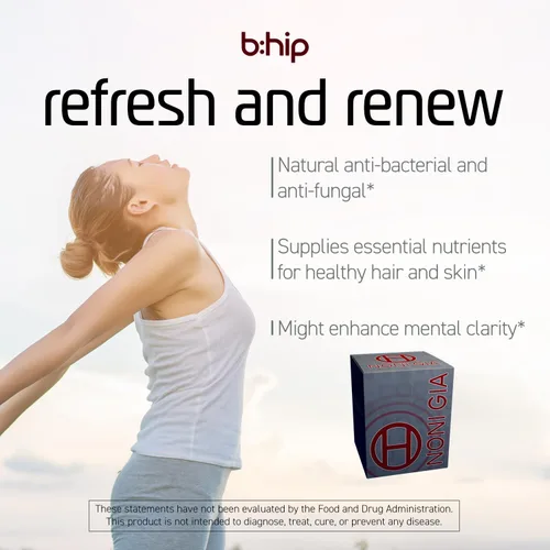 Vista 5 de bhip Noni Gia - Apoya el sistema inmunológico, salud cardiovascular saludable, vitaminas y minerales, cafeína, sin gluten y lactosa, 30 porciones
