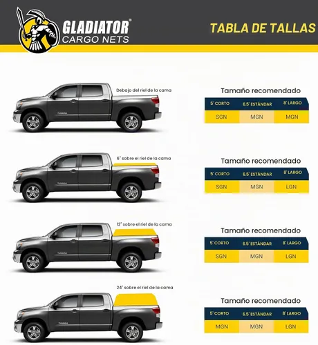 Vista 7 de RED DE CARGA GLADIATOR - Red de carga resistente - (WLL): 1,500 lbs - Accesorio para camioneta - Portador de carga - Organizador de camión