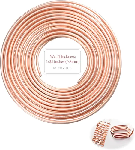 Vista 16 de Tubo de Cobre 99.9% 1,27 cm de diámetro exterior x 1,1 cm de diámetro interior 1,5 m, Pared del Tubo: 0,8 mm, Tubos Redondos Sin Costuras T2