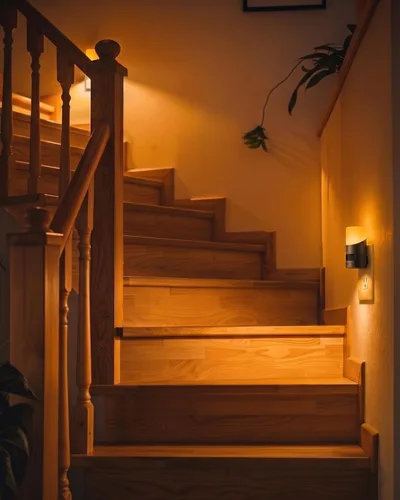 Vista 8 de LyrIDZ - Luz nocturna ámbar con sensor de movimiento, luz nocturna enchufable regulable de 1 a 150 lm para interior, para dormitorio, baño, pasillo