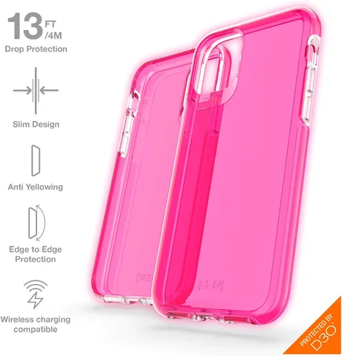 Vista 2 de ZAGG Gear4 Crystal Palace Neon - Funda compatible con iPhone 11 Pro, protección avanzada contra impactos con tecnología D3O integrada, no se pone