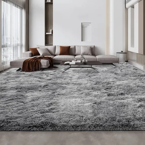 Vista 29 de Deerhoo Alfombra de Área Shag, 4 X 6 Alfombras de Felpa Suaves para Sala de Estar, Alfombra Ultra Suave Esponjosa y Peluda para Dormitorio, Alfombra