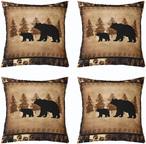 Vista 9 de Juego de 4 fundas de almohada con estampado de piel de vaca de 16 x 16 pulgadas, fundas de cojín de piel de vaca para sala de estar, dormitorio