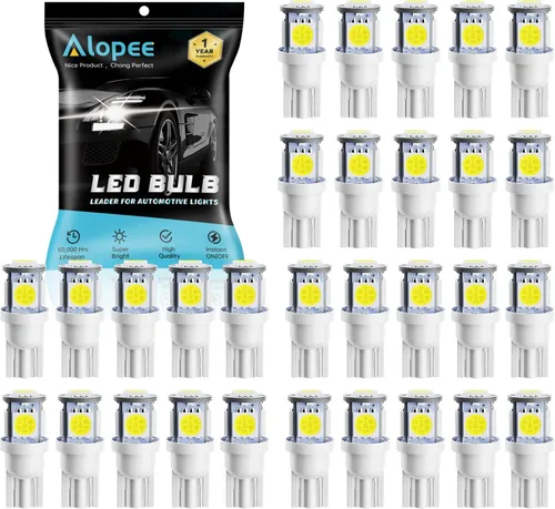 Vista 10 de Alopee Paquete de 30 bombillas LED 194 ámbar acrílico T10 bombilla LED ámbar DC 12V luces interiores de coche para 194 168 T10 2825 W5W marcador