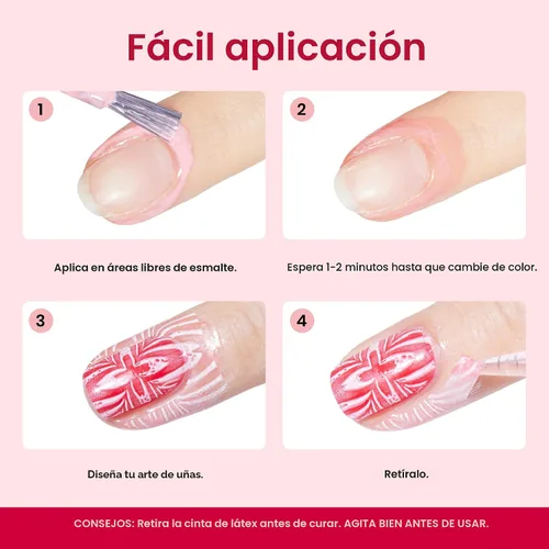 Vista 5 de Beetles - Látex líquido para uñas, 0.5 onzas líquidas, protector de cutículas con barra de plástico para cuidado de uñas, diseño de uñas