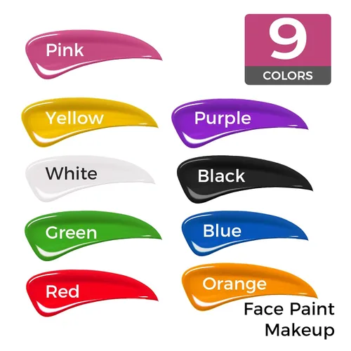 Vista 6 de Pintura facial blanca crema a base de agua para Halloween Cosplay payaso Blanco