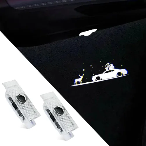 Vista 19 de 2 piezas de luces para puerta de auto con logotipo no desteñido Compatibles con Challenger 2015-presente, lámparas de proyección de luz LED