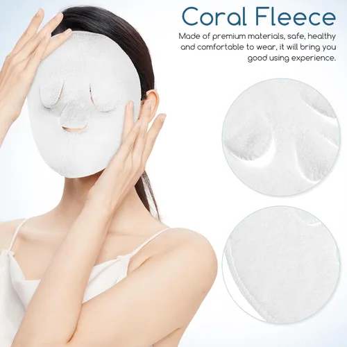 Vista 3 de Toalla de vapor facial reutilizable, calentador de toallas de spa, compresas frías y calientes, antienvejecimiento, hidratante, belleza, cuidado