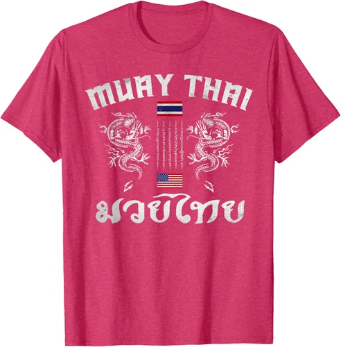 Vista 30 de Camiseta de equipo de entrenamiento de boxeo Muay Thai con bandera estadounidense de Tailandia, Negro, S