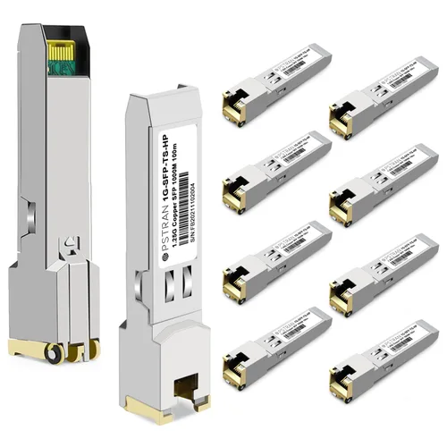 Vista 16 de Módulo transceptor de cobre de 10/100/1000BASE-T SFP SGMII compatible con Arista Networks SFP-GB-GE-TL SFP-1G-TL RJ45 328.1 ft Cat5e/6