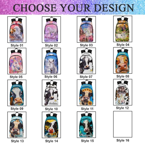 Vista 147 de Texto personalizado Elefante desgaste gafas mochila mochila mochila casual Daypack bolsa para mamá niñas, color86-4, Mochilas Daypack