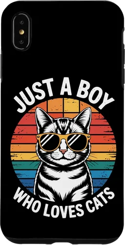 Vista 11 de Just A Boy Who Loves Cats Cat Dad Kitty Parent Feline Boys Case for iPhone 16