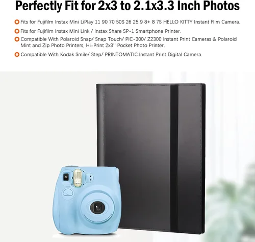 Vista 8 de Paquete de 2 álbumes de fotos de 432 bolsillos para cámara instantánea Fujifilm Instax Mini, cámara Polaroid, para cámara instantánea Fujifilm