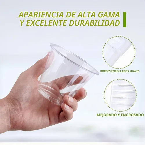 Vista 5 de Lilymicky - Paquete de 200 vasos de plástico transparente de 9 onzas, vasos de cóctel desechables de 9 onzas crystal clear, for cold drinks