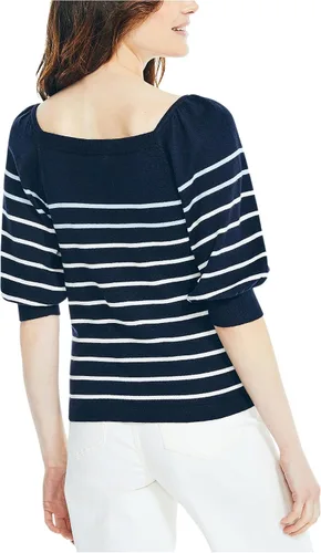 Vista 2 de Nautica Camiseta de cuello cuadrado a rayas para mujer