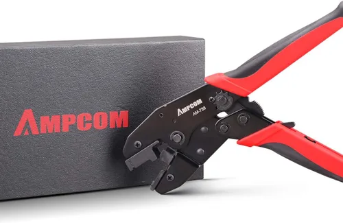 Vista 7 de AMPCOM Crimpadora de trinquete RJ45 de un solo paso para conector blindado Cat6A, Cat7