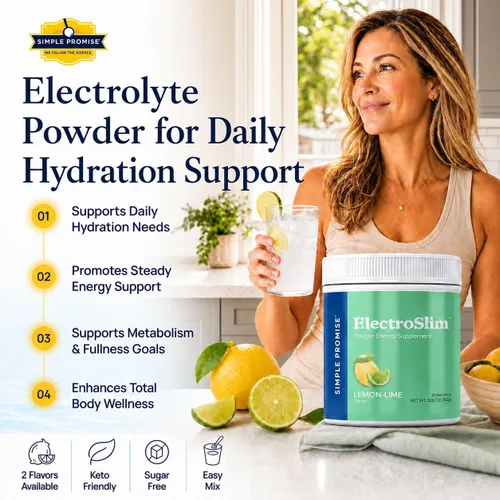 Vista 9 de ElectroSlim - Polvo de electrolitos Keto para hombres y mujeres, sabor limón y lima