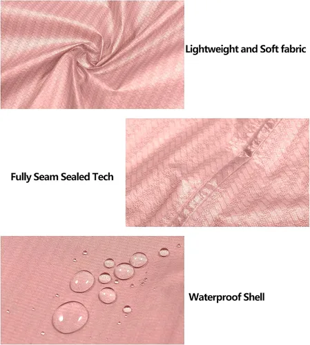 Vista 5 de Little Donkey Andy Chaquetas de lluvia impermeables para mujer, ligeras, UPF50, para senderismo, viajes, pesca