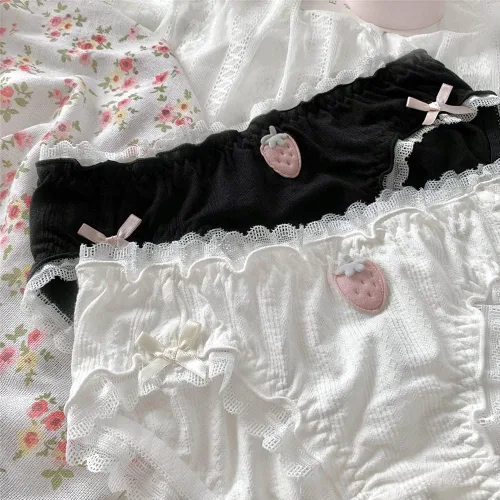 Vista 3 de Paquete de 2 bragas japonesas de Stawberry para bikini, ropa interior de anime para cosplay