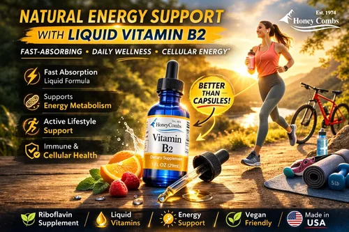 Vista 5 de Gotas líquidas de vitamina B2 - Suplemento de riboflavina B2 para el metabolismo energético y el apoyo del sistema nervioso - Vitamina líquida B2