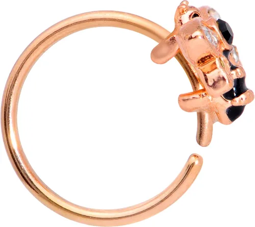 Vista 2 de Body Candy Anillo de nariz de acero PVD para mujer, 20 G, anillo de nariz circular de 516 pulgadas, Acero inoxidable