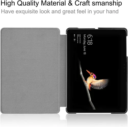 Vista 5 de Gylint Funda para Surface Go 4 2023 /Go 3 2021 /Go 2 2020 /Surface Go 2018, funda inteligente de piel delgada con soporte para lápiz para Microsoft