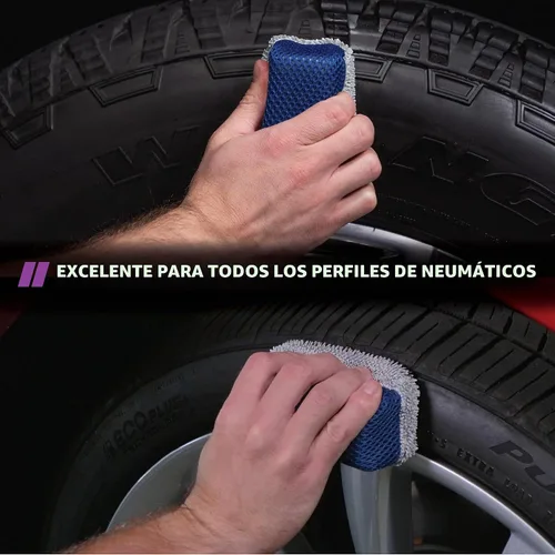Vista 4 de VIKING Esponjas aplicadoras de brillo de neumáticos, malla multiusos y almohadilla aplicadora de microfibra para detalles de automóviles, azul