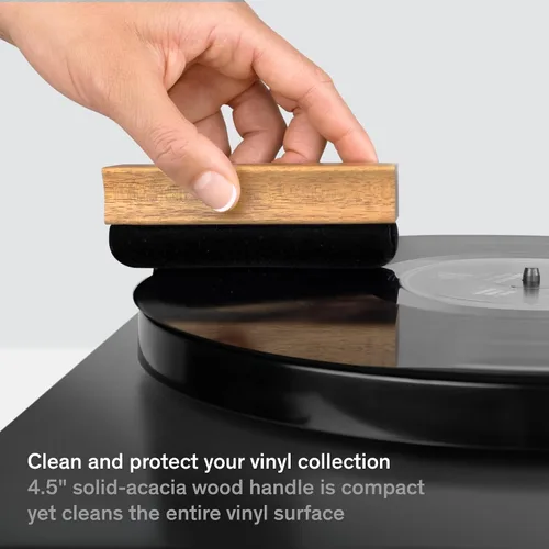 Vista 5 de Boundless Audio Cepillo limpiador de discos - Cepillo de vinilo de terciopelo - Accesorios para tocadiscos para limpieza de vinilo