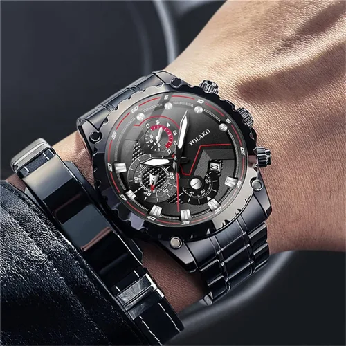 Vista 2 de CdyBox Reloj de pulsera de cuarzo de moda para hombre, reloj de pulsera de acero para hombre