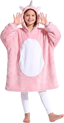 Vista 20 de Catalonia Sudadera tipo manta con capucha para niños, sudadera de sherpa extragrande para adolescentes jóvenes, idea de regalo