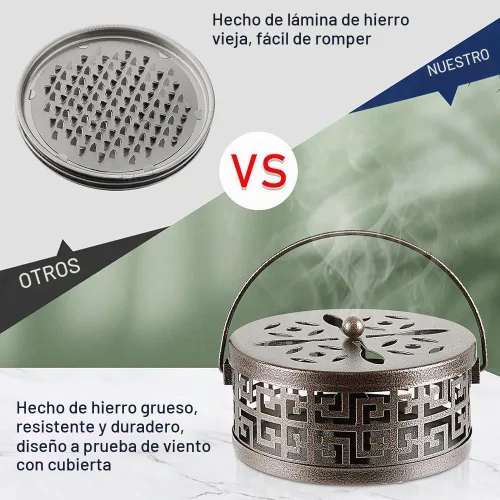 Vista 5 de Exquisito soporte de bobina de mosquito de metal para interiores