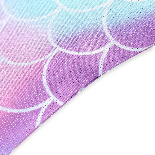 Vista 4 de Belovance Leotardos para niñas, gimnasia, ballet, baile, manga larga, brillante, sirena, mariposa, azul, rosa, Azul, verde