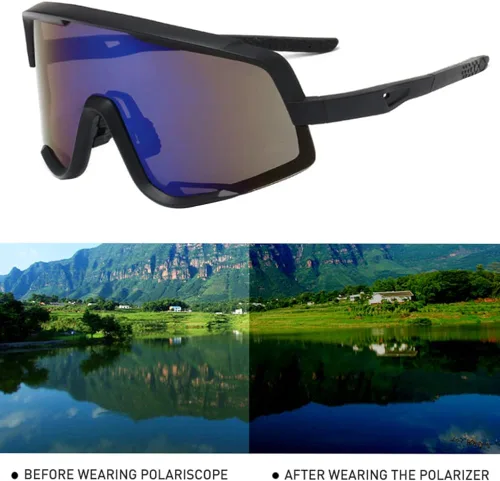 Vista 4 de Gafas de equitación polarizadas para ciclismo y deportes al aire libre, color amarillo