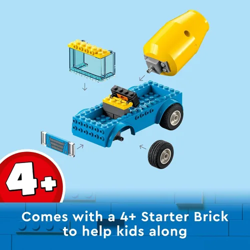 Vista 5 de LEGO City Great Vehicles 60325 - Camión mezclador de cemento para niños en edad preescolar, niños y niñas a partir de 4 años (85 piezas)