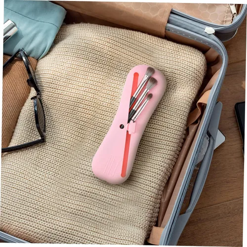 Vista 9 de 2pcs Makeup Brush Holders Portable Travel Makeup Brush Bags Compact Organizers for Eyeshadow Elegant Design Unique Texture