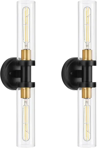 Vista 15 de SANTOSTOCK Juego de 2 apliques de pared dorados operados por batería con control remoto, 12000mAh luces de pared recargables, lámparas de pared