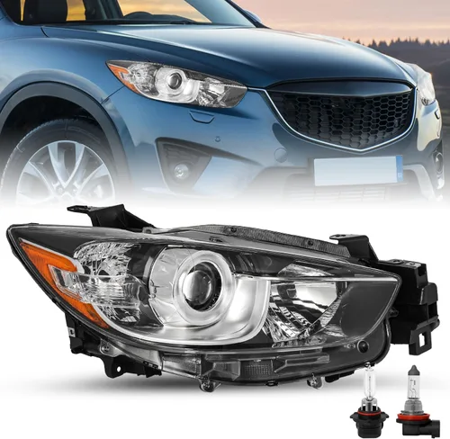 Vista 12 de Conjunto de faros SOCKIR para 2013-2016 Mazda CX-5 con bombillas, faro de proyector halógeno de reemplazo, lado izquierdo del conductor