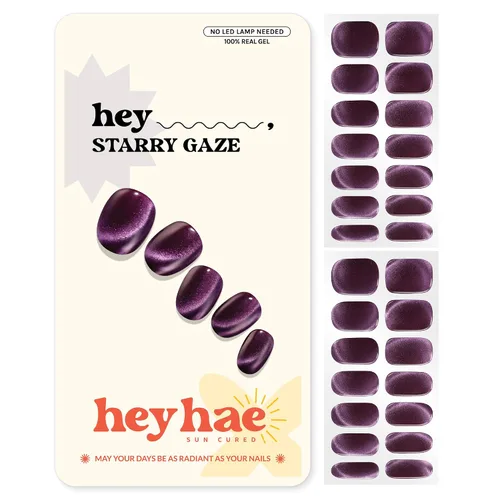 Vista 9 de Heyhae Paquete surtido de tiras de uñas de gel semicuradas (paquete de 4) No necesita lámpara LED Fácil de aplicar y quitar, calidad de salón