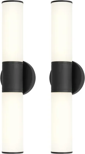 Vista 21 de Lámpara de pared de 2 luces para tocador de baño, aplique de pared de níquel cepillado con vidrio blanco ópalo, lámpara de pared interior E26, luz