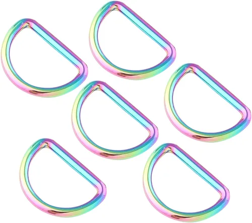 Vista 14 de Ganchos giratorios de metal arcoíris con anillos en D arcoíris y hebillas deslizantes para bolso de arco iris Tri-Glides